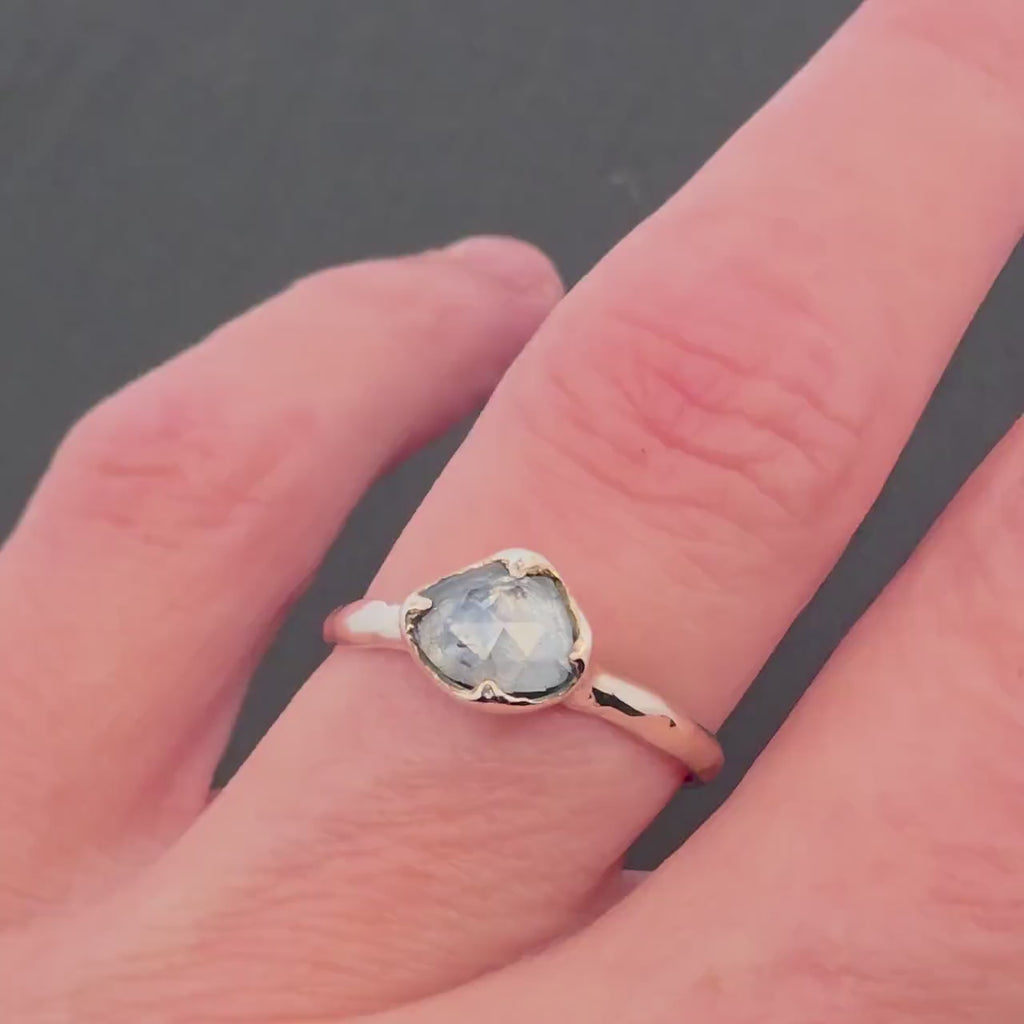 Rose Cut Montana Sapphire Engagement Ring • Sterling Silver • Handmade by Angeline 3682