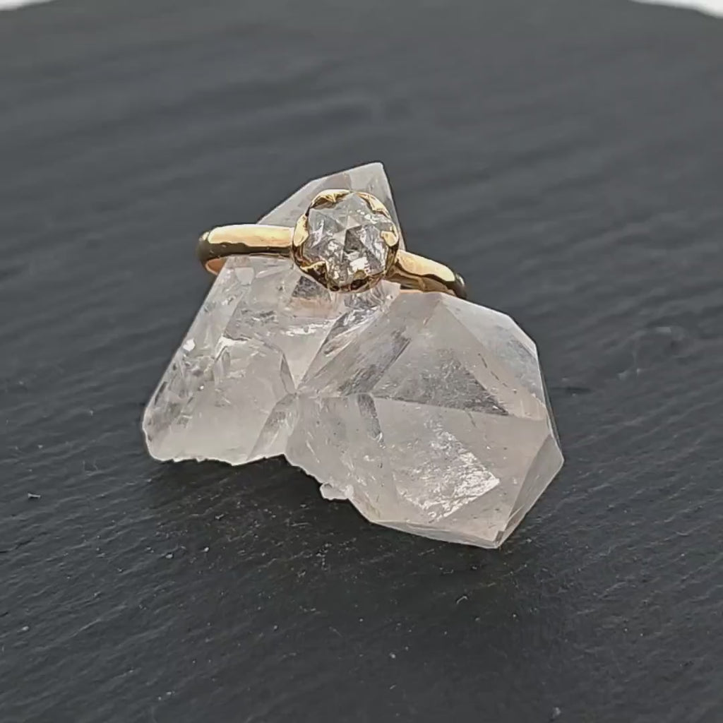 Diamond Solitaire Engagement Ring • 18k Yellow Gold • Handmade By Angeline 1523