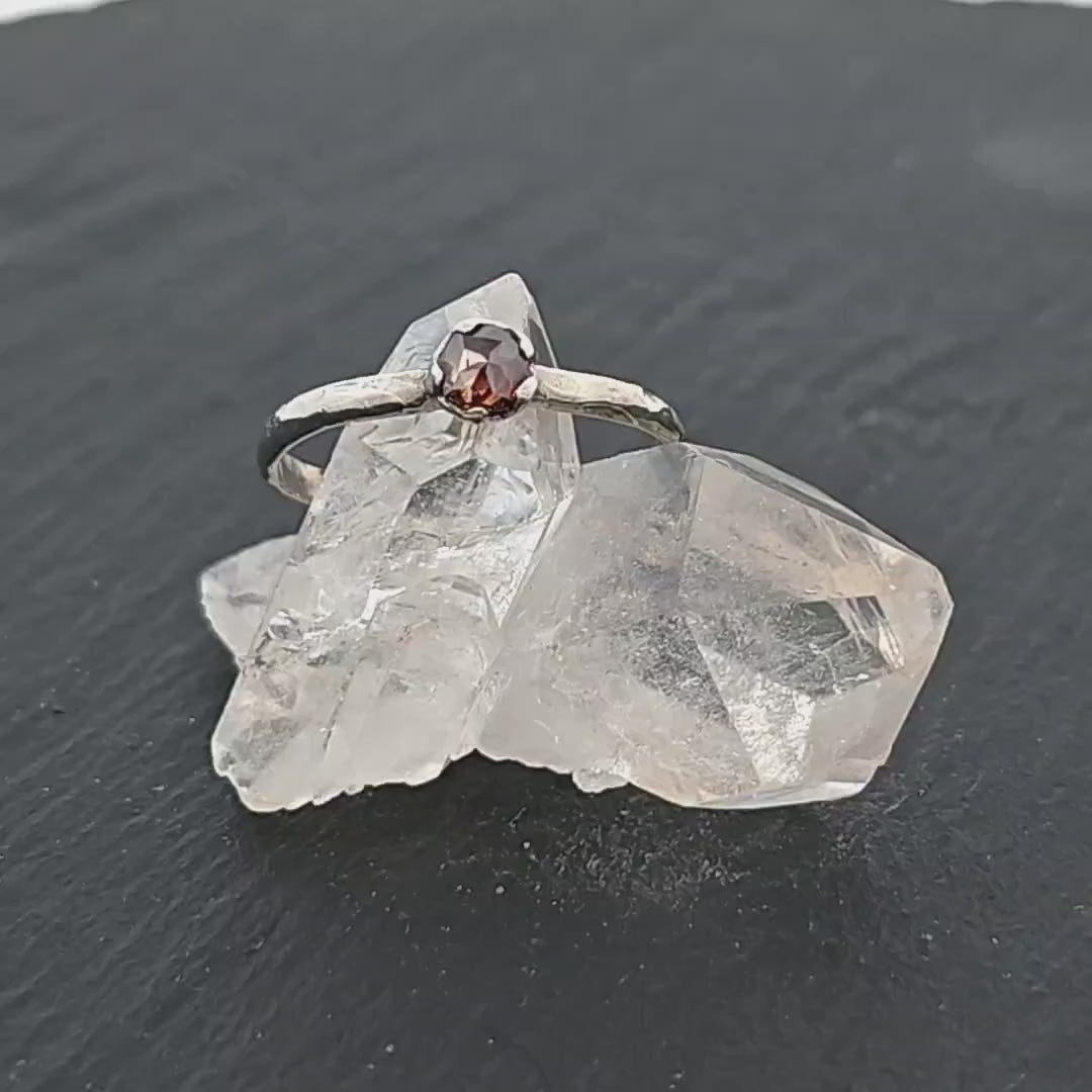 Fancy cut Cognac Diamond Solitaire Dainty Engagement 14k White Gold Wedding Ring Diamond Ring byAngeline 0868