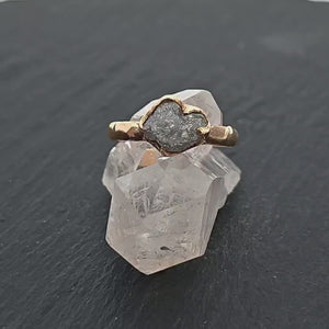 Raw Rough UnCut Diamond Engagement Ring Rough Diamond Solitaire Recycled 14k gold Conflict Free Diamond Wedding byAngeline 3206