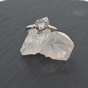 Fancy cut Salt and Pepper Diamond Solitaire Engagement 14k White Gold Wedding Ring Diamond Ring byAngeline 1582