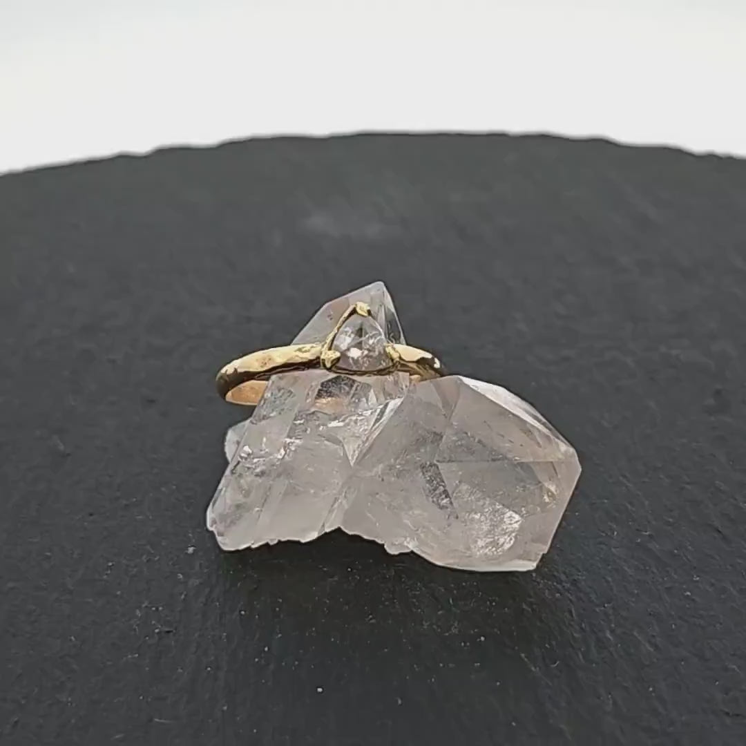 Fancy cut white Diamond Solitaire Engagement 18k yellow Gold Wedding Ring byAngeline 1416