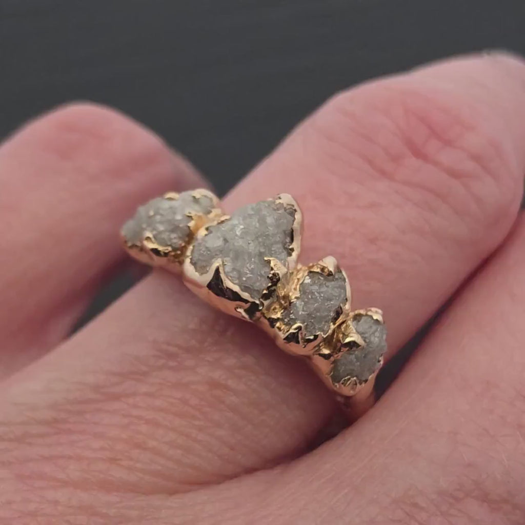 Grand Crown Rough Diamond Engagement Ring • Raw Diamond Statement Ring • 14k Yellow Gold • Alternative Bridal Ring • Handmade by Angeline