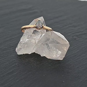 Fancy cut salt and pepper Diamond Solitaire Engagement 14k yellow Gold Wedding Ring Diamond Ring byAngeline 0823
