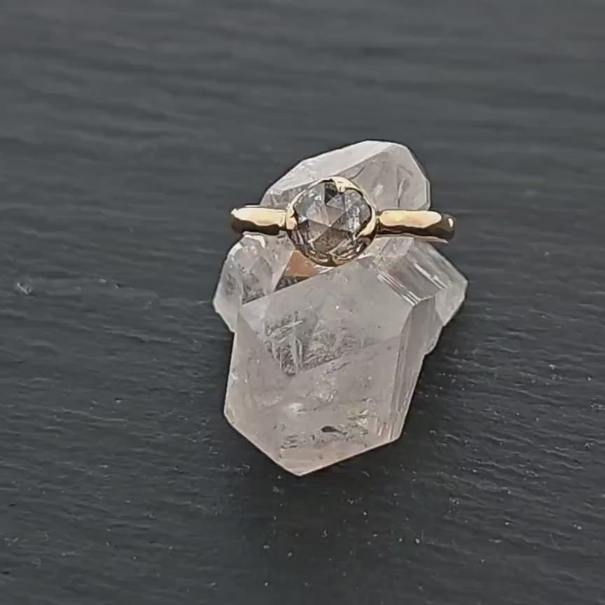 Fancy Cut White Diamond Solitaire Engagement Ring • 18k Yellow Gold • Handmade by Angeline 2302