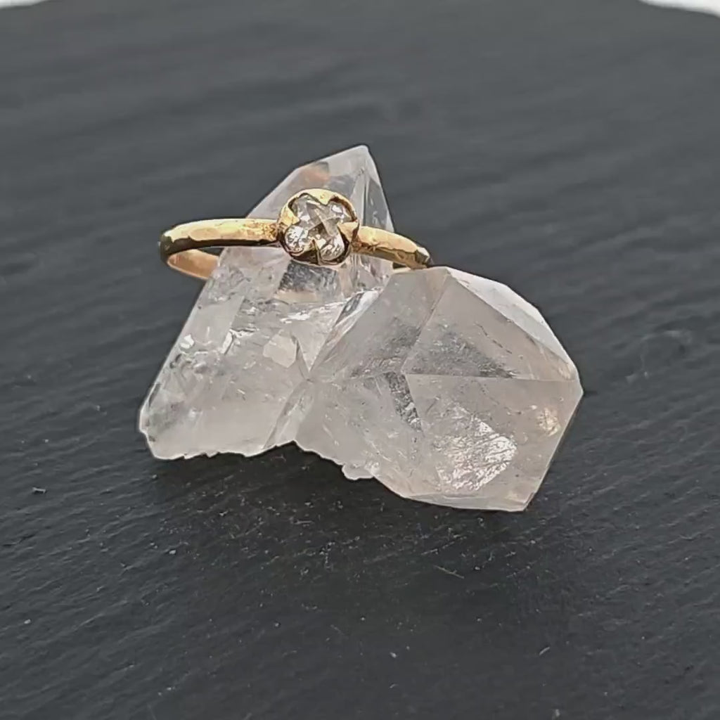 Fancy cut white Diamond Solitaire Engagement 14k yellow Gold Wedding Ring byAngeline 0876
