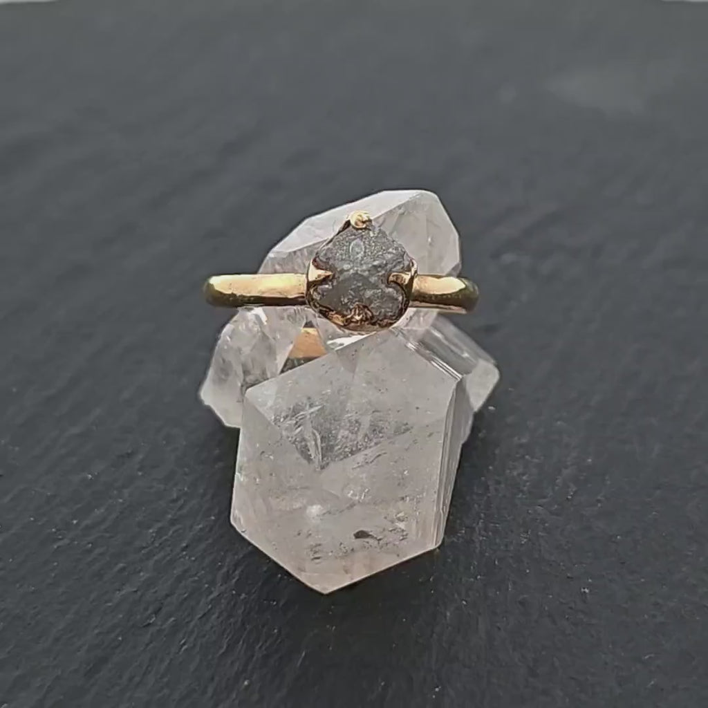 Raw Diamond Engagement Ring Rough Uncut Diamond Solitaire Recycled 18k yellow gold Conflict Free Diamond Wedding Promise 3070