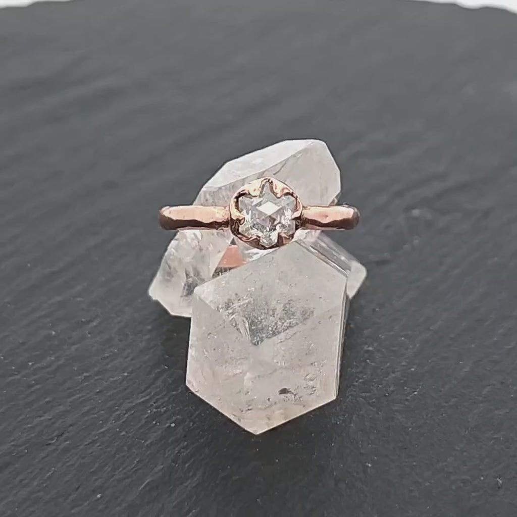 Diamond Solitaire Engagement Ring • 14k Rose Gold • Handmade Statement Ring byAngeline 1336