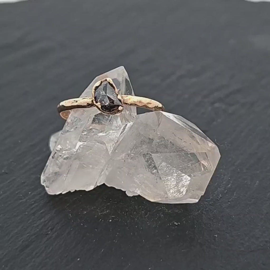 Fancy Cut Half Moon Diamond Solitaire Engagement • 14k Gold Wedding Ring • Statement Ring byAngeline 0900