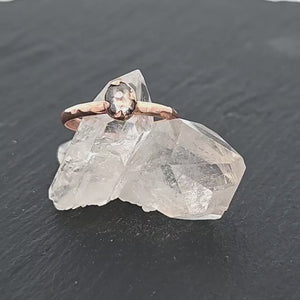Fancy cut Salt and pepper Solitaire Diamond Engagement 14k Rose Gold Wedding Ring byAngeline 0866