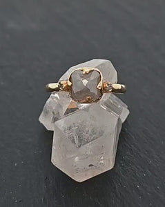 Faceted Fancy cut white Diamond Multi stone Engagement 14k Yellow Gold Wedding Ring byAngeline 1208