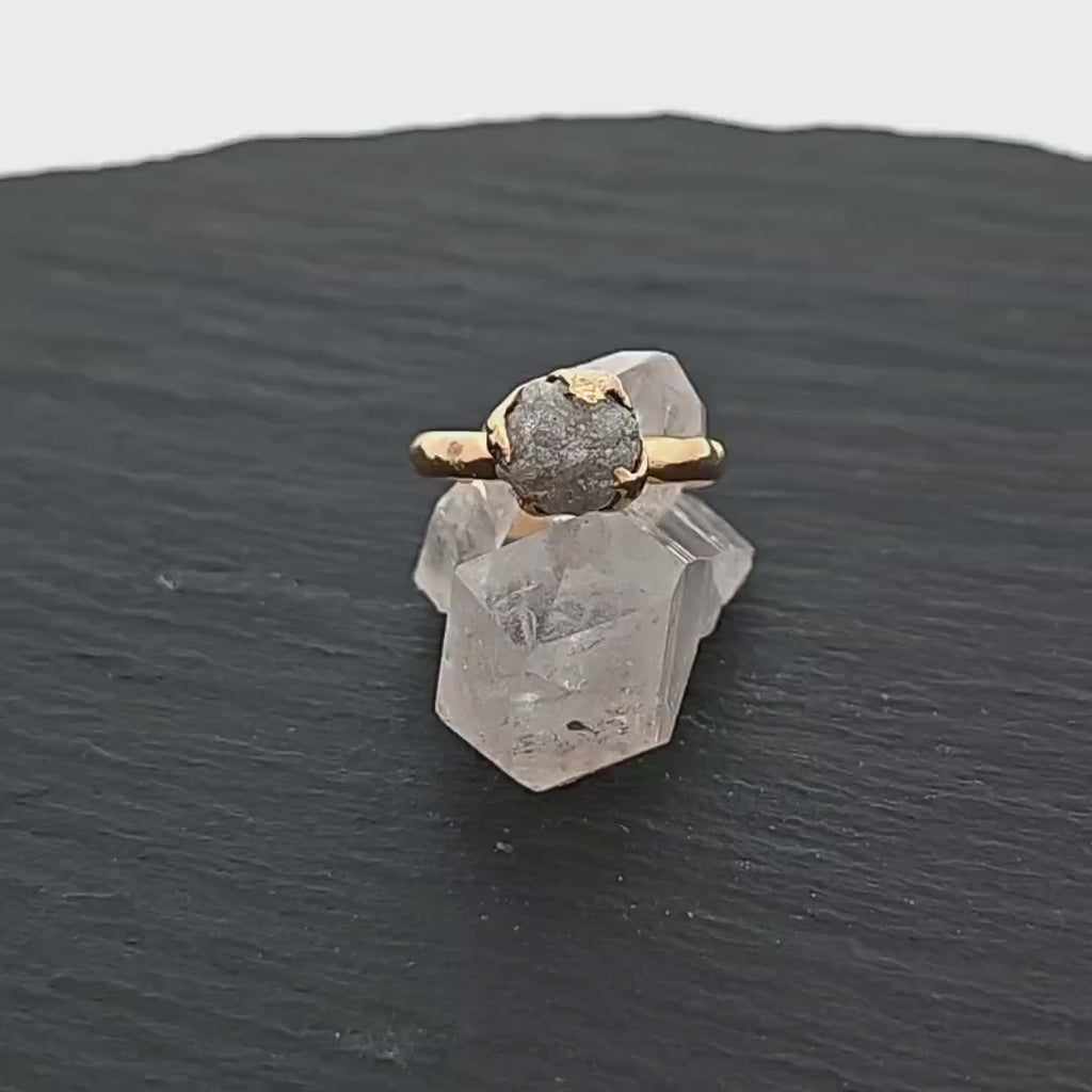 Raw Rough UnCut Diamond Engagement Ring Rough Diamond Solitaire Recycled 18k gold Conflict Free Diamond Wedding Promise byAngeline 2745