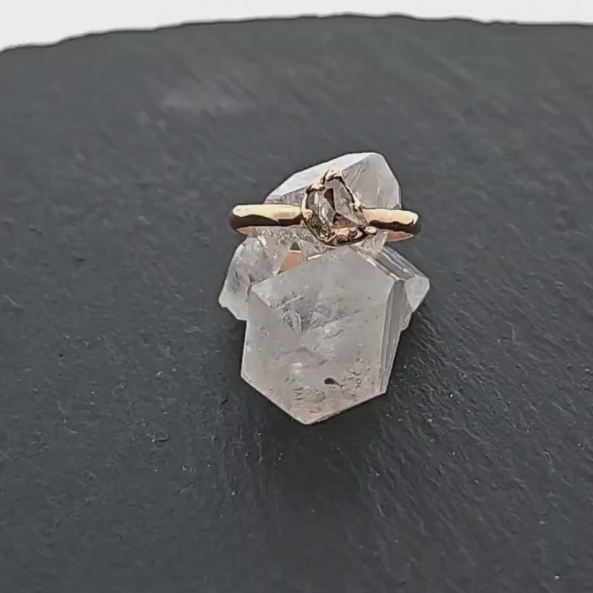 Fancy Cut Half Moon Diamond Solitaire Engagement 14k Gold Wedding Ring byAngeline 1585