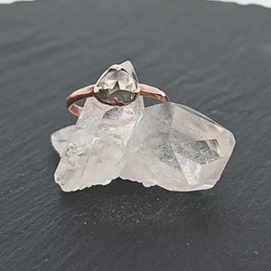 Faceted Fancy cut gray Diamond Solitaire Engagement 14k Rose Gold Wedding Ring byAngeline 2583