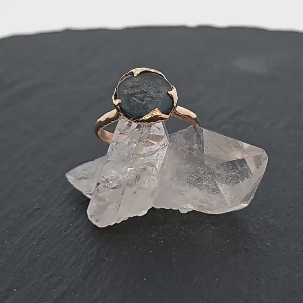 Montana Sapphire Engagement Ring • Rough Gemstone Set in 14k Yellow Gold • Handmade by Angeline 3631
