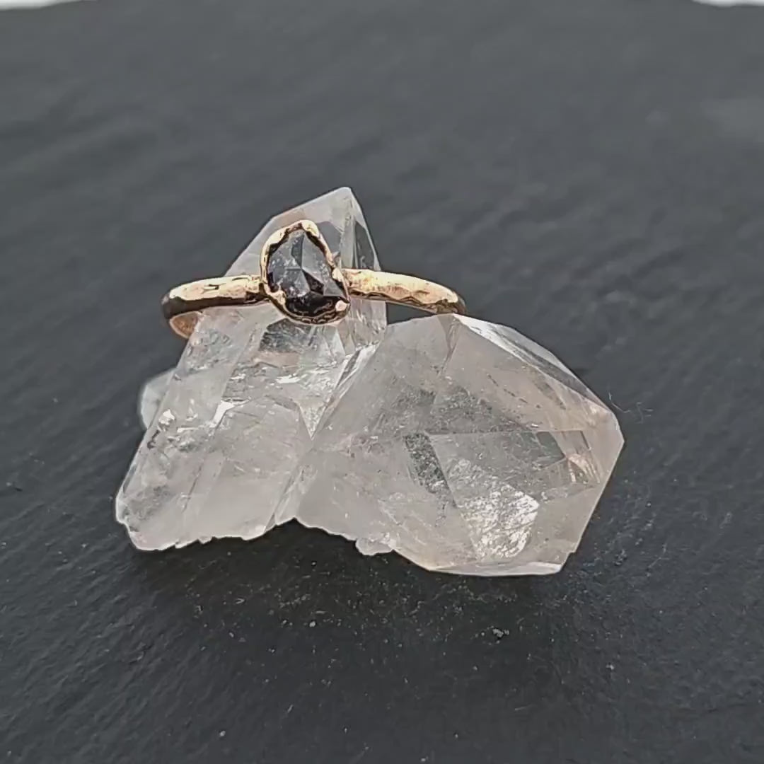 Fancy Cut Half Moon Diamond Solitaire Engagement 14k Gold Wedding Ring byAngeline 0900