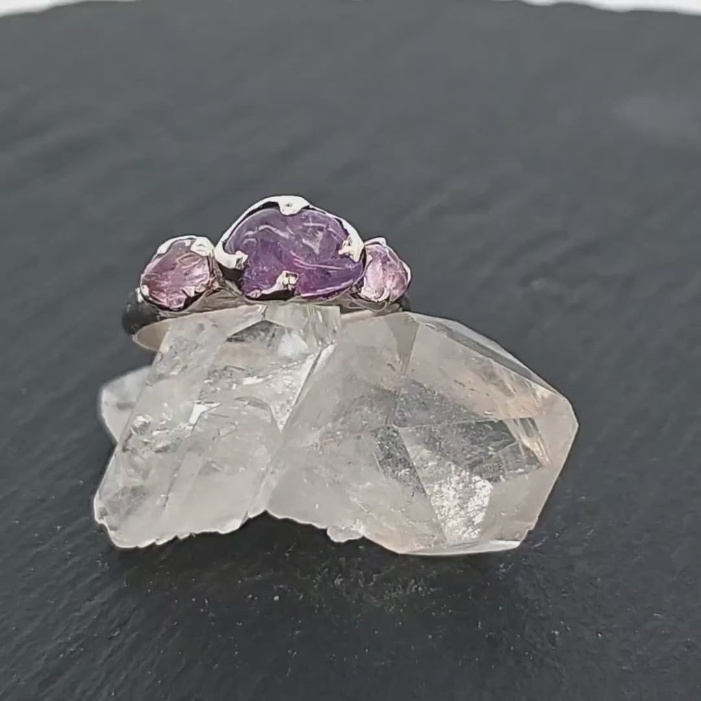 Purple Umba Sapphire Ring • 14k White Gold • Handmade by Angeline 2904