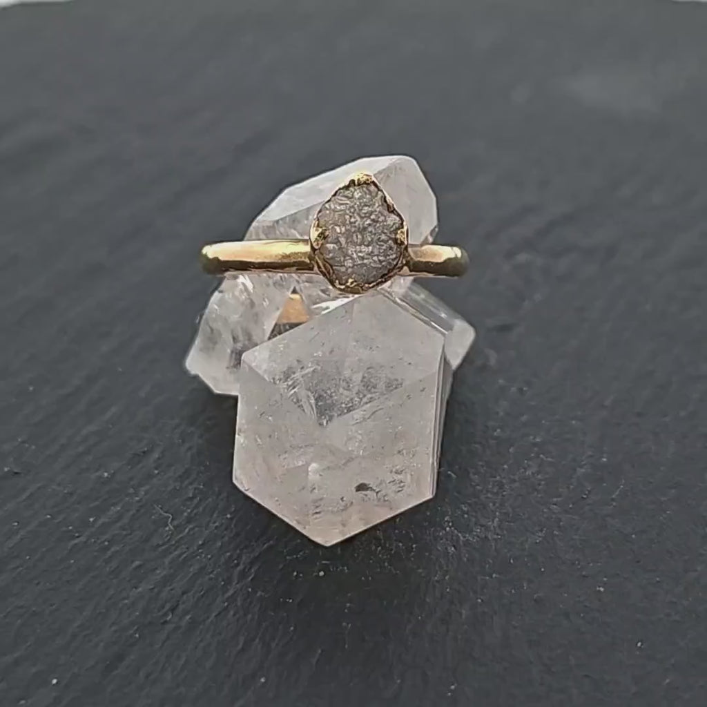 Raw Diamond Engagement Ring Rough Uncut Diamond Solitaire Recycled 18k yellow gold Conflict Free Diamond Wedding Promise 3126