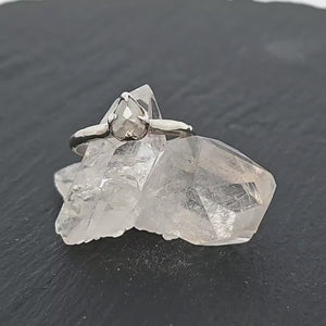 Fancy cut White Diamond Solitaire Engagement 14k White Gold Wedding Ring byAngeline 1297