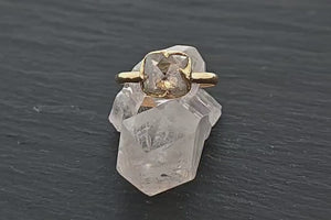 Fancy cut white Diamond Solitaire Engagement 18k yellow Gold Wedding Ring byAngeline 1350