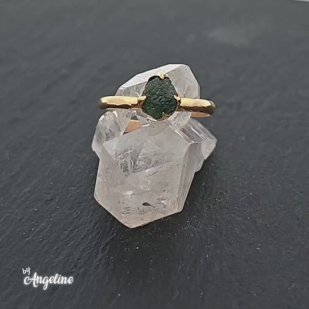 Raw Montana Sapphire Engagement Ring • Solid 18k Yellow Gold • Handmade By Angeline 2250 Designer Custom