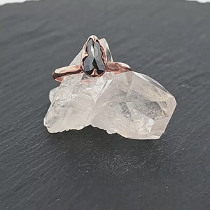 Fancy cut Salt and pepper Solitaire Diamond Engagement 14k Rose Gold Wedding Ring byAngeline 3185