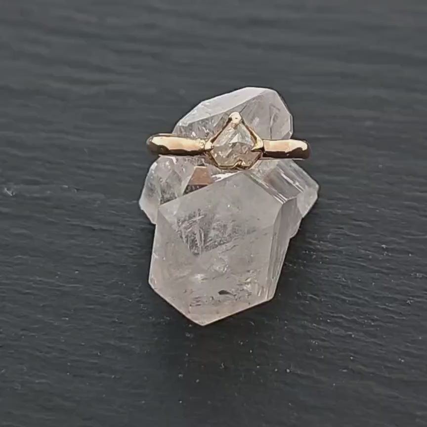 White Diamond Solitaire Engagement Ring • 14k Yellow Gold • Handmade Wedding Ring byAngeline 2024