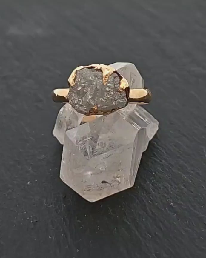 Raw Rough UnCut Diamond Engagement Ring Rough Diamond Solitaire Recycled 18k gold Conflict Free Diamond Wedding Promise byAngeline 2754