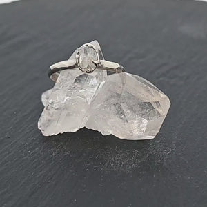 Fancy cut White Diamond Solitaire Engagement 14k White Gold Wedding Ring byAngeline 2032
