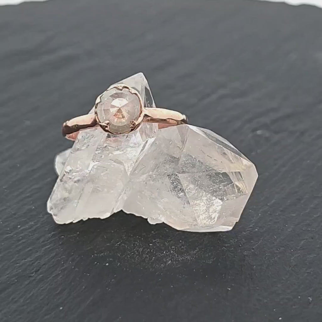 Fancy Cut Diamond Solitaire Engagement Ring | 14k Rose Gold Wedding Ring byAngeline 1129