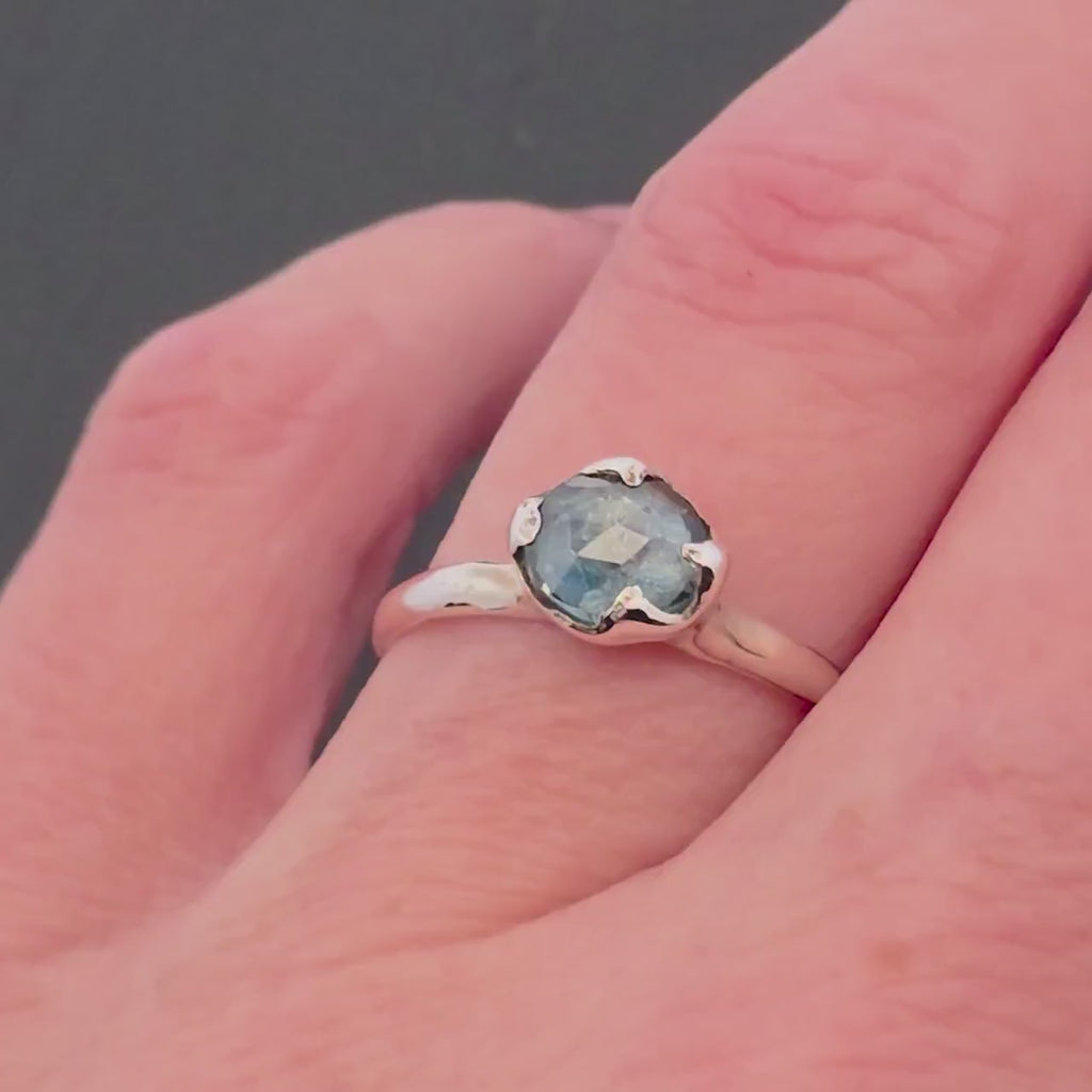 Montana Sapphire Engagement Ring • Sterling Silver • Handmade by Angeline 3685