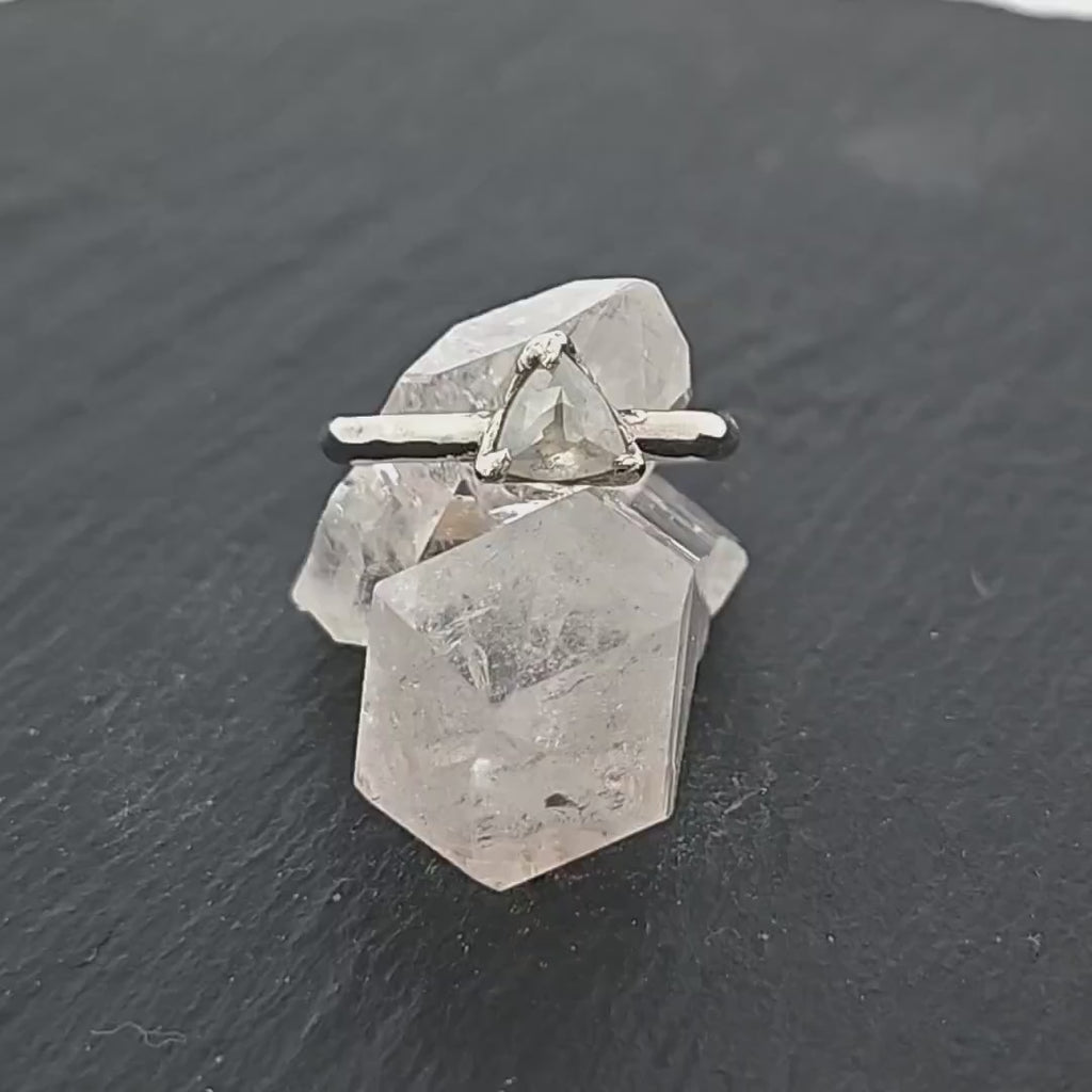 Fancy Cut Diamond Solitaire Engagement Ring | 18k White Gold Wedding Ring byAngeline 1351