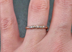 Raw Rough Uncut Conflict Free Pink Diamond Wedding Band 14k Rose Gold Wedding Ring - by Angeline