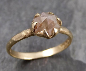 Fancy cut Champagne Diamond 14k Yellow gold Solitaire Ring Gold Gemstone Engagement Ring Raw gemstone Jewelry 0807 - Gemstone ring by Angeline