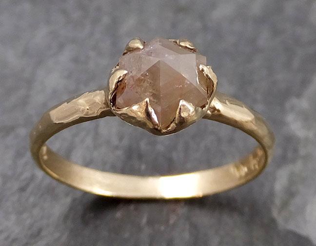 Fancy cut Champagne Diamond 14k Yellow gold Solitaire Ring Gold Gemstone Engagement Ring Raw gemstone Jewelry 0807 - Gemstone ring by Angeline