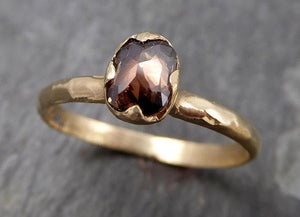 Fancy cut Cognac Diamond Solitaire Engagement 14k Yellow Gold Wedding Ring Diamond Ring byAngeline 0806 - Gemstone ring by Angeline