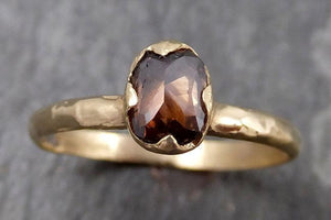 Fancy cut Cognac Diamond Solitaire Engagement 14k Yellow Gold Wedding Ring Diamond Ring byAngeline 0806 - Gemstone ring by Angeline