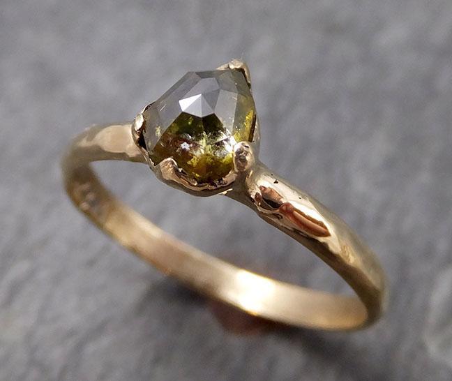 Fancy cut Cognac Diamond Solitaire Engagement 14k Yellow Gold Wedding Ring Diamond Ring byAngeline 0810 - Gemstone ring by Angeline
