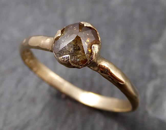 Fancy cut Cognac Diamond Solitaire Engagement 14k Yellow Gold Wedding Ring byAngeline 0813 - Gemstone ring by Angeline