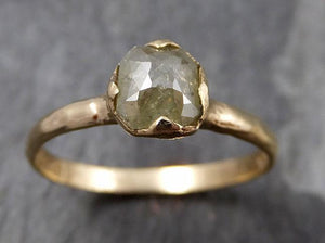 Fancy cut white Diamond Solitaire Engagement 14k yellow Gold Wedding Ring Diamond Ring byAngeline 0815 - Gemstone ring by Angeline