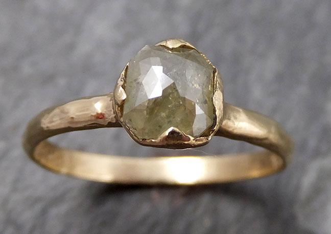 Fancy cut white Diamond Solitaire Engagement 14k yellow Gold Wedding Ring Diamond Ring byAngeline 0815 - Gemstone ring by Angeline