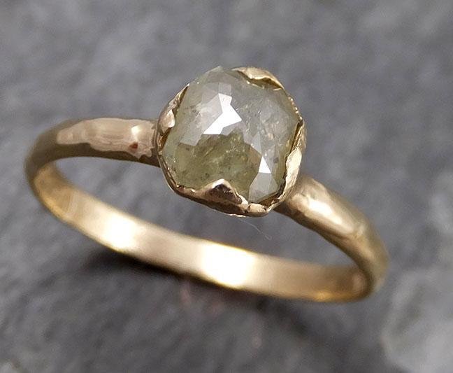 Fancy cut white Diamond Solitaire Engagement 14k yellow Gold Wedding Ring Diamond Ring byAngeline 0815 - Gemstone ring by Angeline