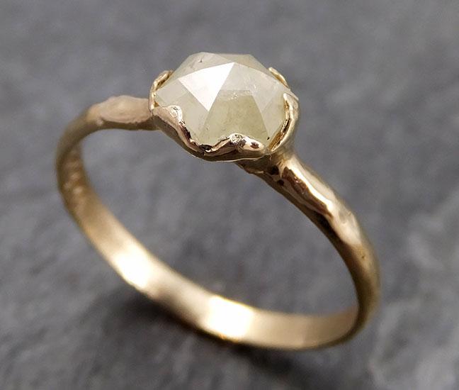 Fancy cut white Diamond Solitaire Engagement 14k yellow Gold Wedding Ring byAngeline 0816 - Gemstone ring by Angeline