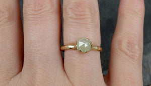 Fancy cut white Diamond Solitaire Engagement 14k yellow Gold Wedding Ring byAngeline 0816 - Gemstone ring by Angeline