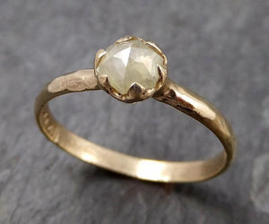 Fancy cut white Diamond Solitaire Engagement 14k yellow Gold Wedding Ring byAngeline 0817 - Gemstone ring by Angeline