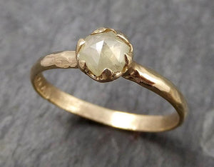 Fancy cut white Diamond Solitaire Engagement 14k yellow Gold Wedding Ring byAngeline 0817 - Gemstone ring by Angeline