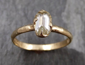Fancy cut white Diamond Solitaire Engagement 14k yellow Gold Wedding Ring byAngeline 0818 - Gemstone ring by Angeline