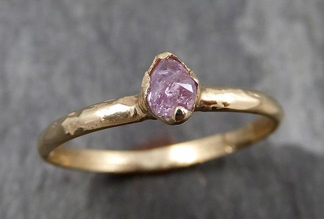 Dainty Fancy cut pink Diamond Solitaire Engagement 14k yellow Gold Wedding Ring Diamond Ring byAngeline 0820 - Gemstone ring by Angeline