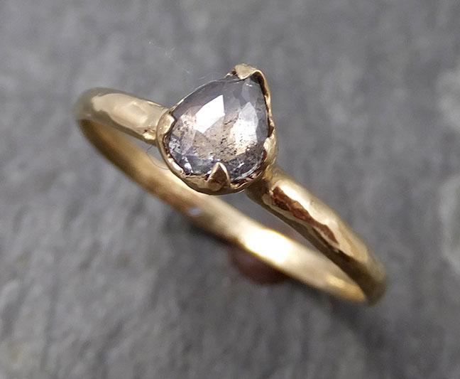 Fancy cut salt and pepper Diamond Solitaire Engagement 14k yellow Gold Wedding Ring Diamond Ring byAngeline 0821 - Gemstone ring by Angeline