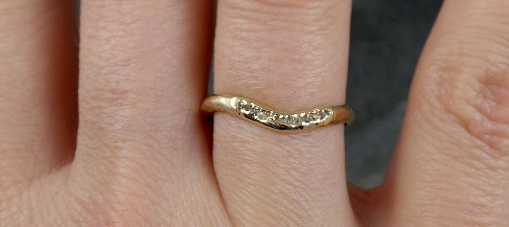 Large Raw Rough Diamond on Recycled Gold Band Custom Made 